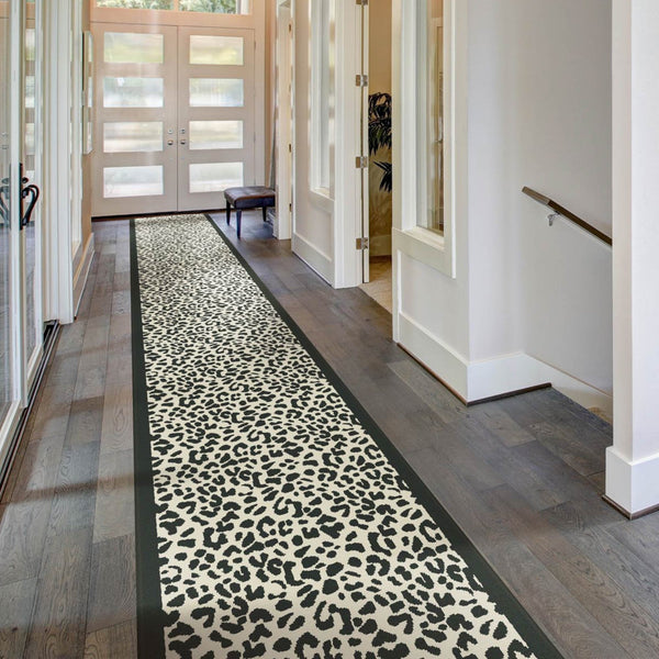 Rosette Black  Hall Runner