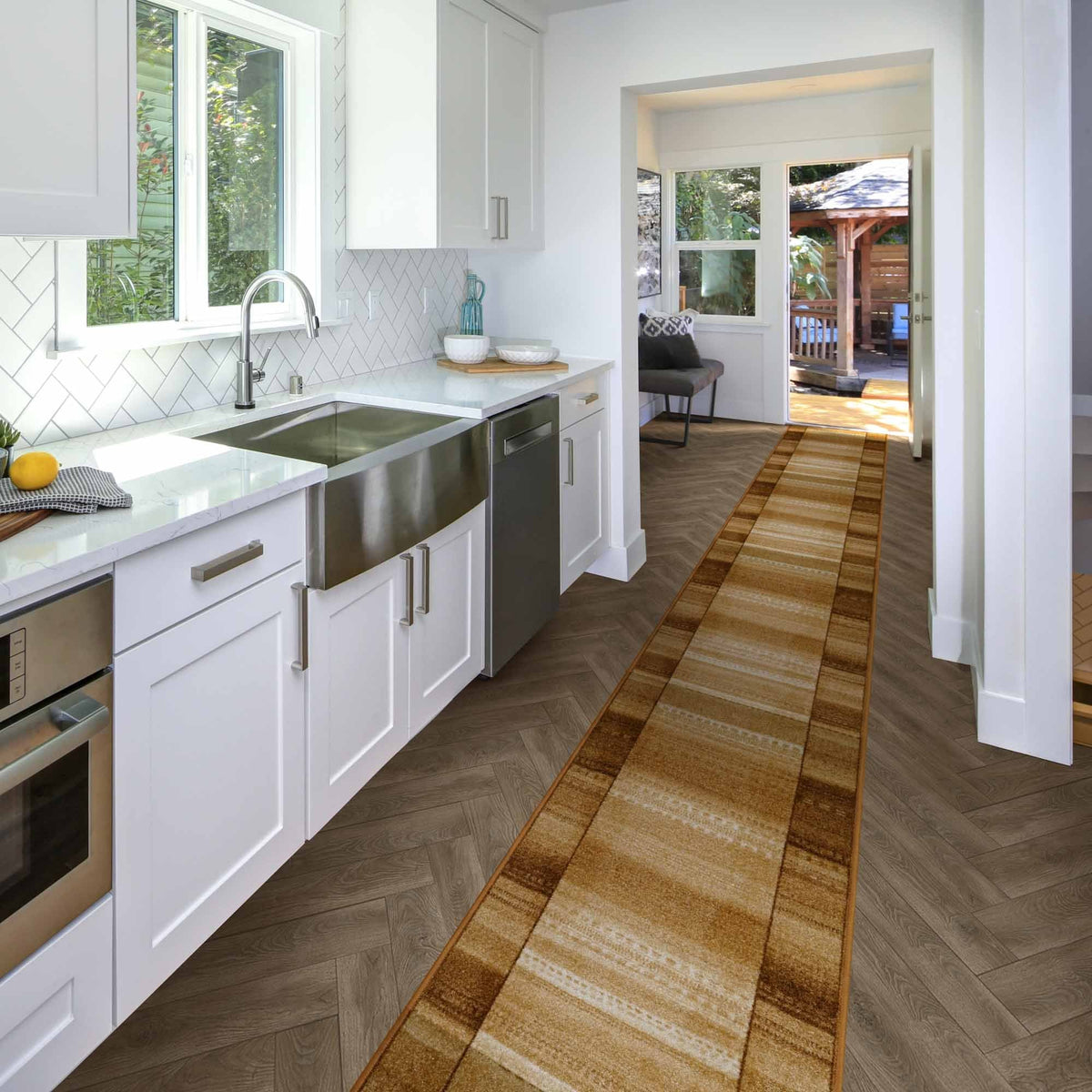 Lima Terracotta Kitchen Carpet Runner