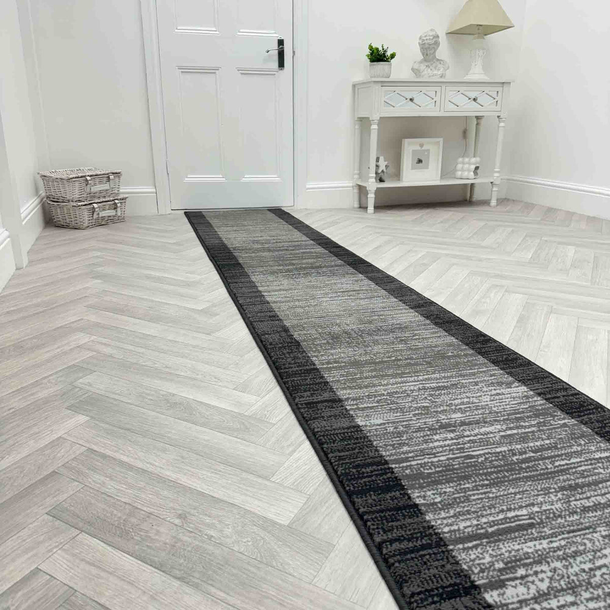 Morning Mist Dark Grey Hall Runner