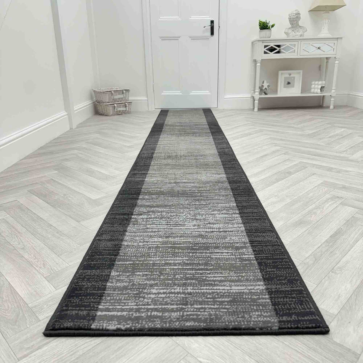 Morning Mist Dark Grey Hall Runner