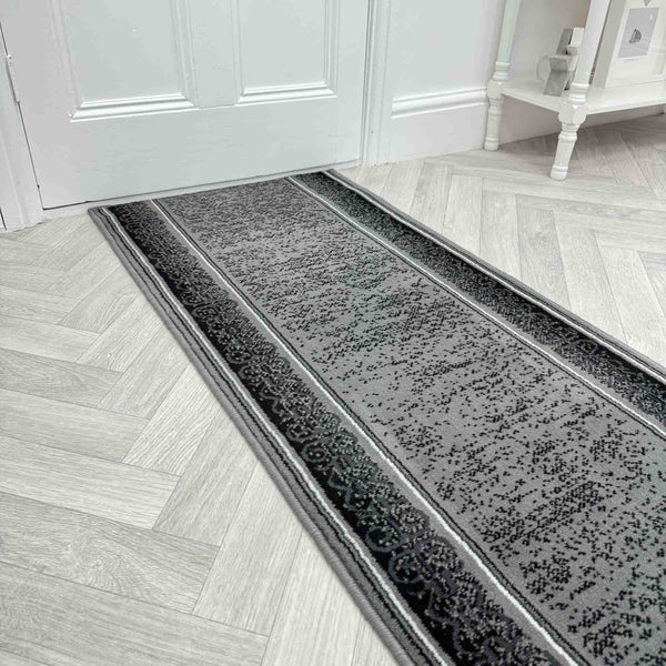 Tribal Dark Grey Hall Runner