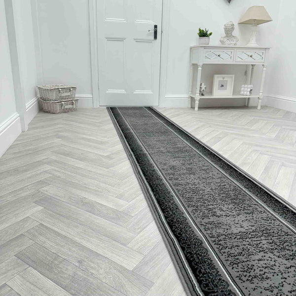 Tribal Dark Grey Hall Runner