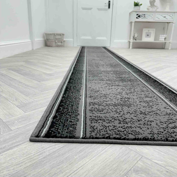 Tribal Dark Grey Hall Runner