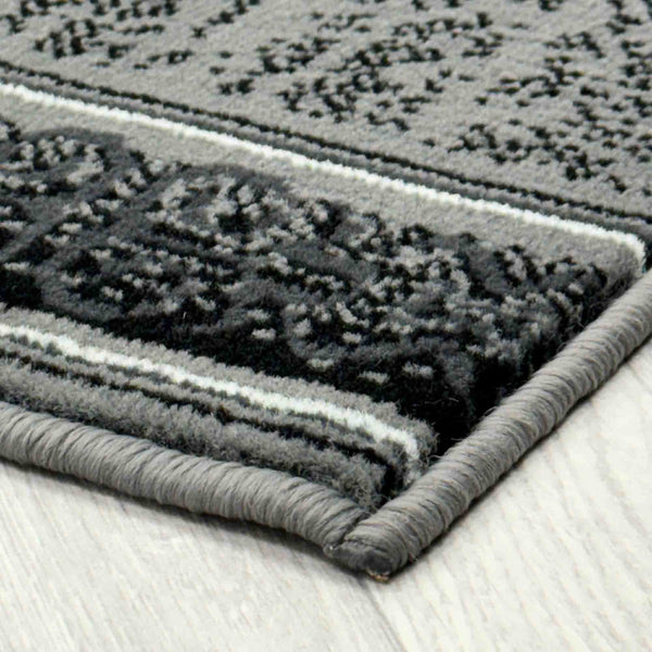 Tribal Dark Grey Hall Runner