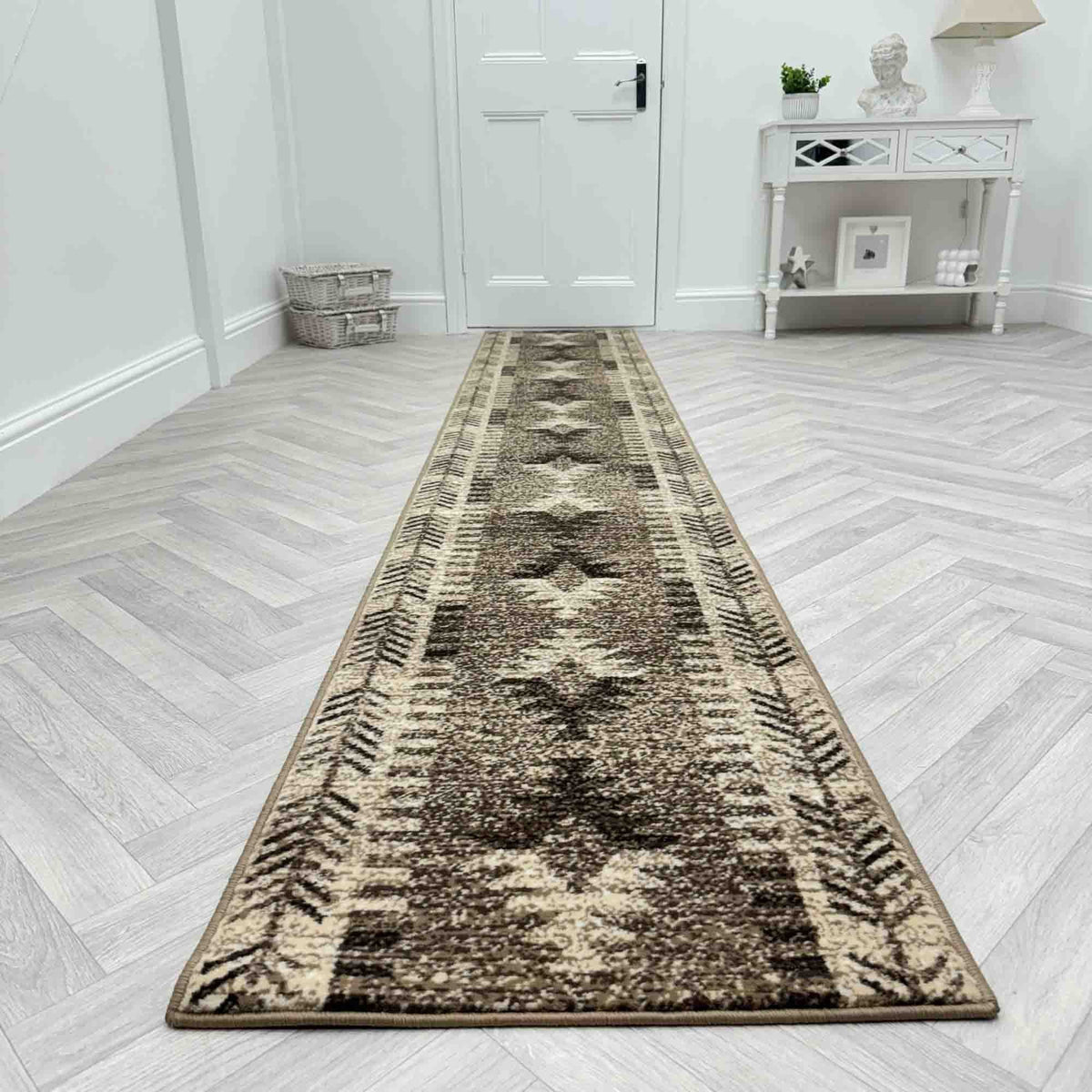Native Brown Hall Runner