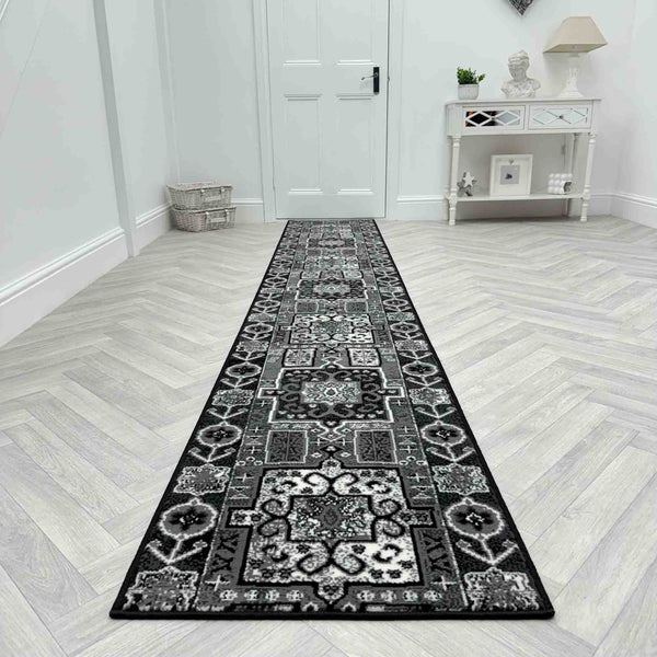 Abstract Black Hall Runner