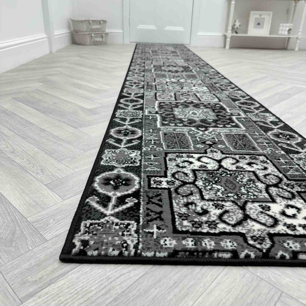 Abstract Black Hall Runner