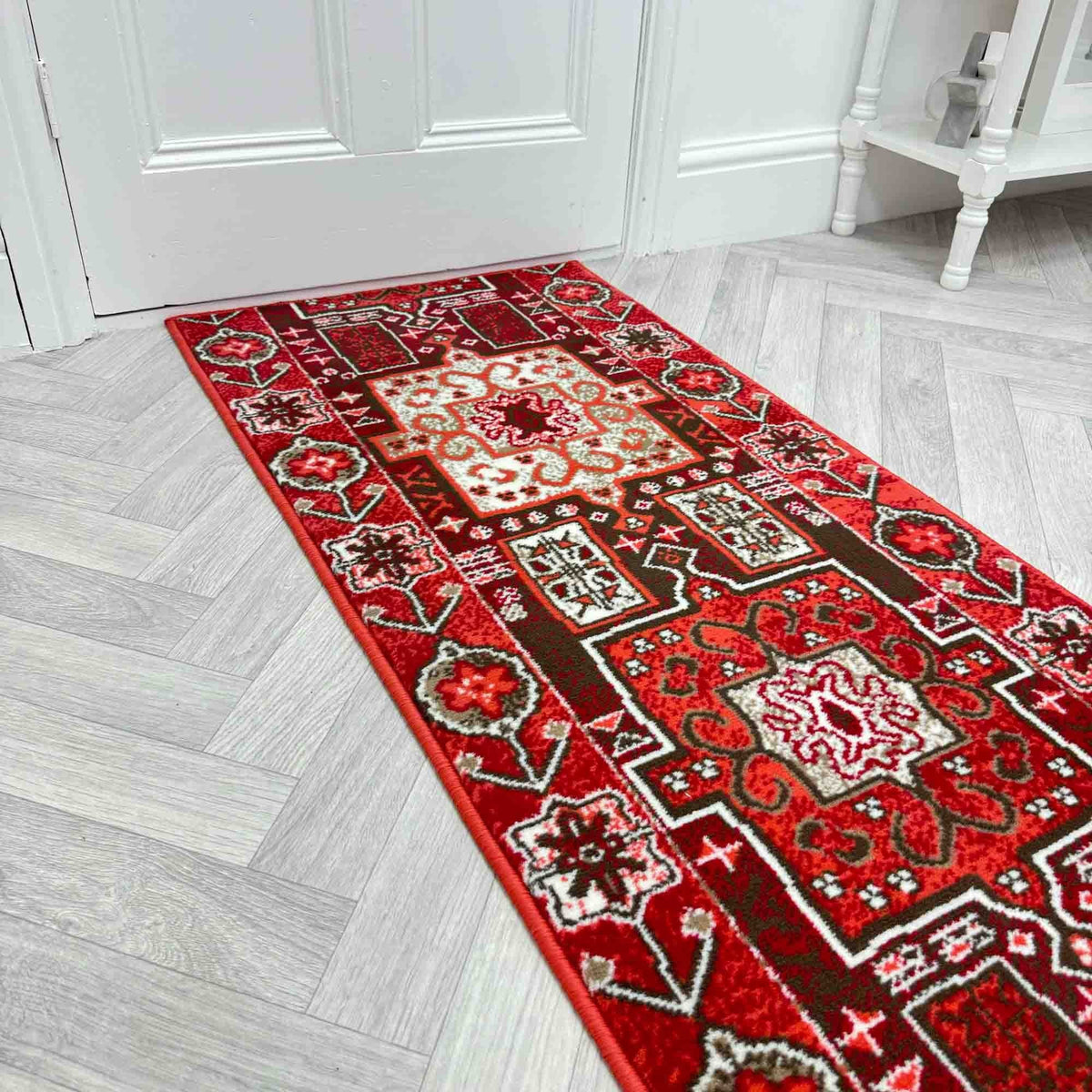 Abstract Red Hall Runner