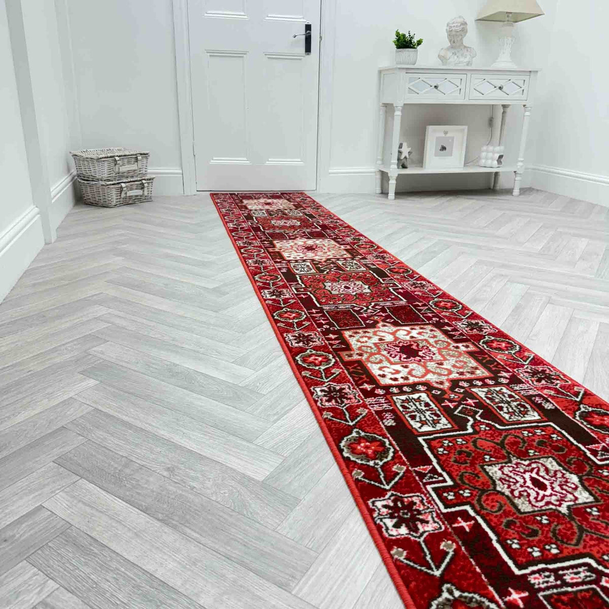 Abstract Red Hall Runner