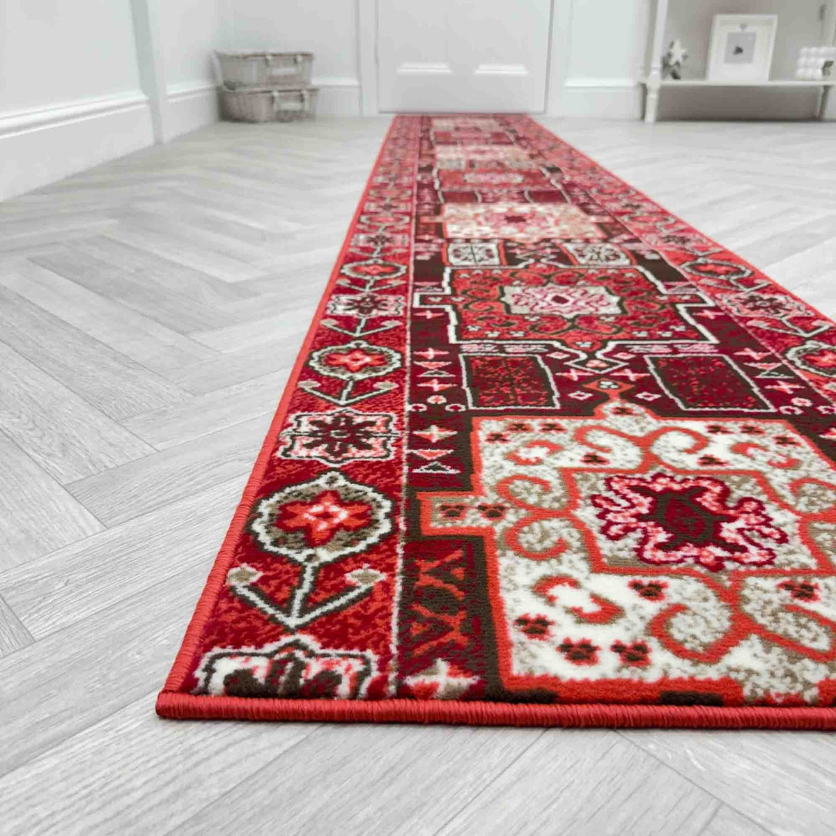 Abstract Red Hall Runner