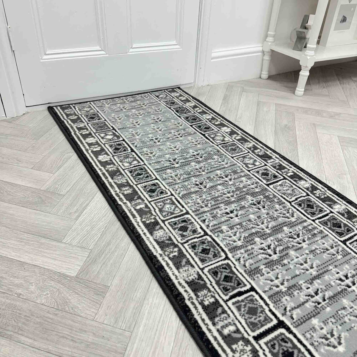 Mayan Dark Grey Hall Runner