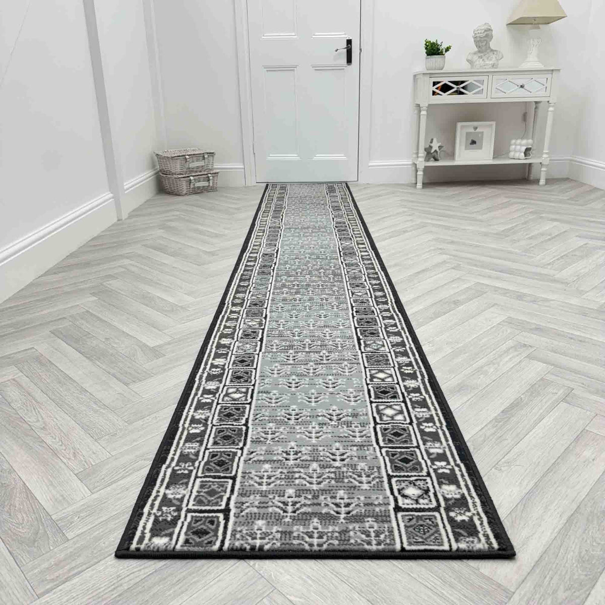 Mayan Dark Grey  Hall Runner