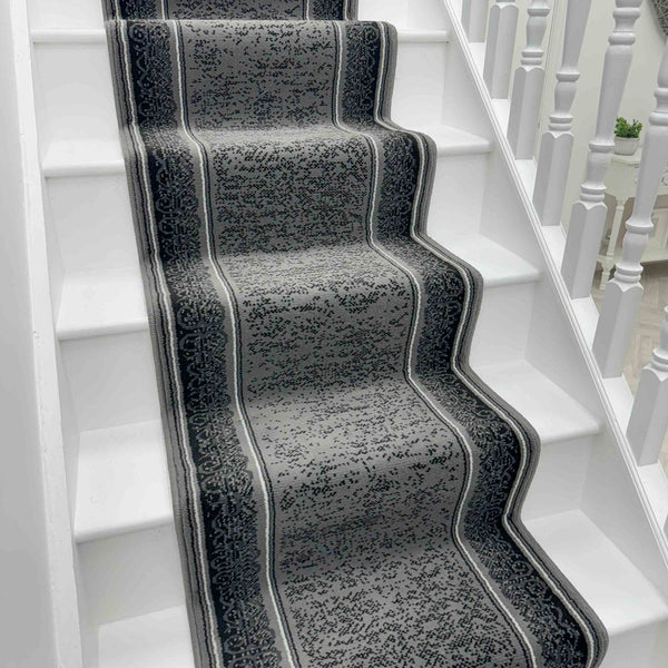 Tribal Dark Grey Stair Runner