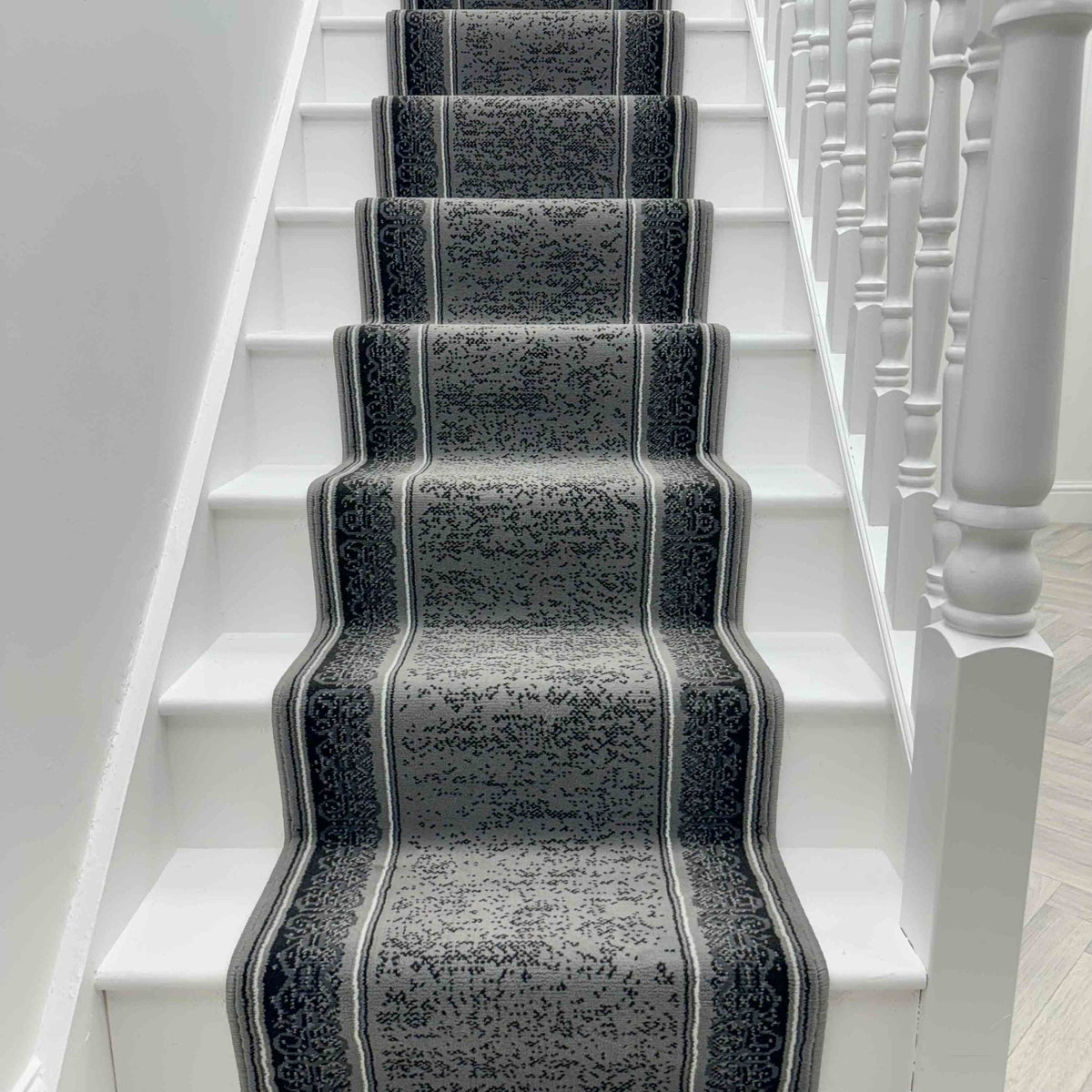Tribal Dark Grey Stair Runner