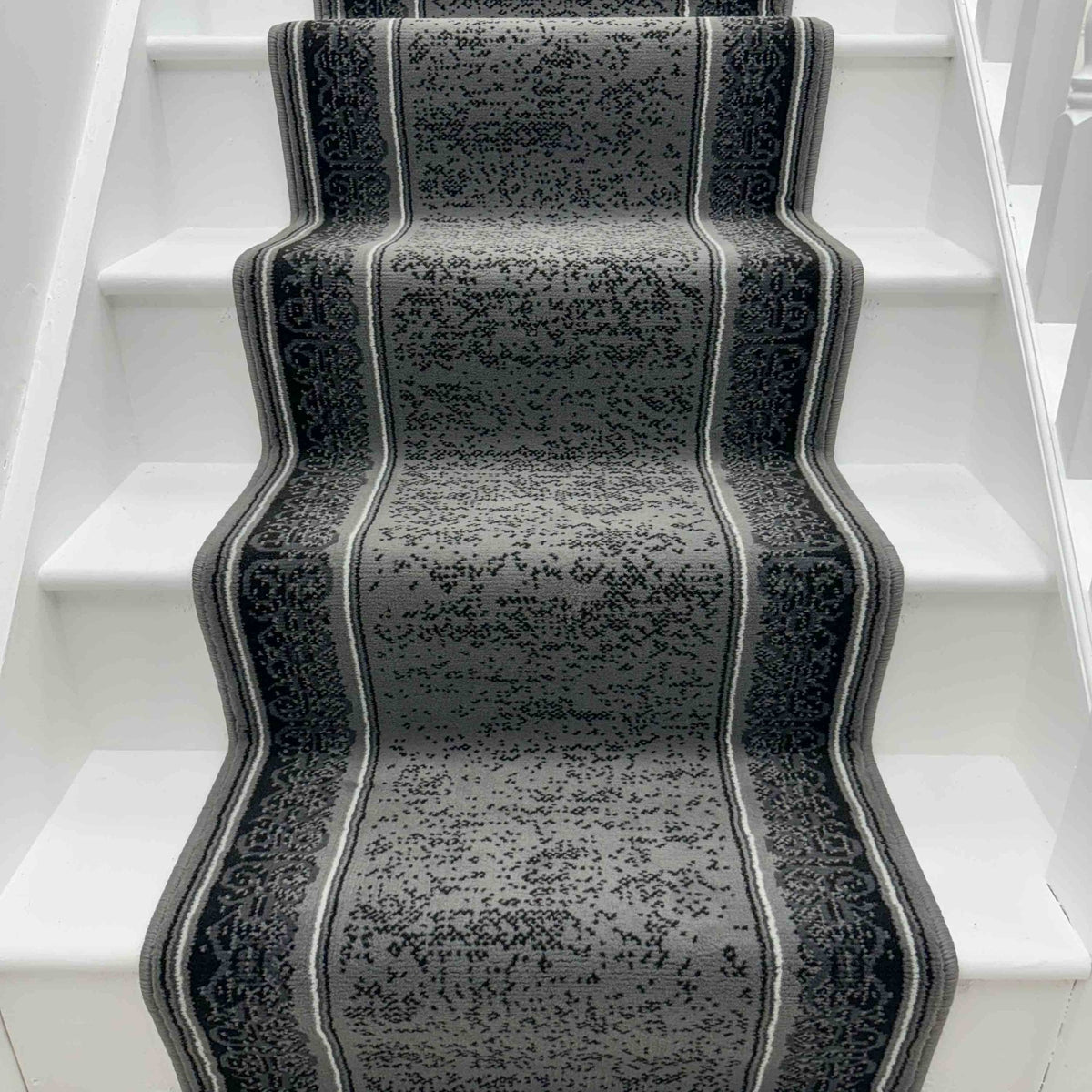 Tribal Dark Grey Stair Runner