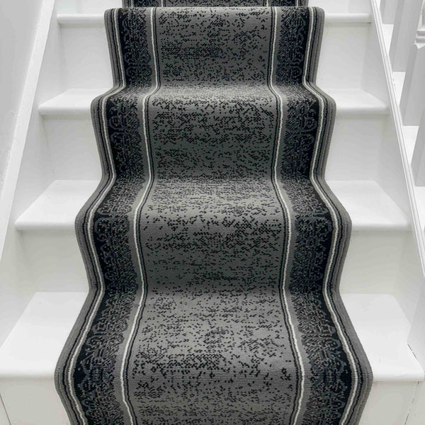 Tribal Dark Grey Stair Runner