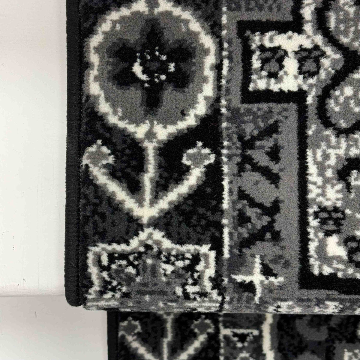Abstract Black Stair Runner