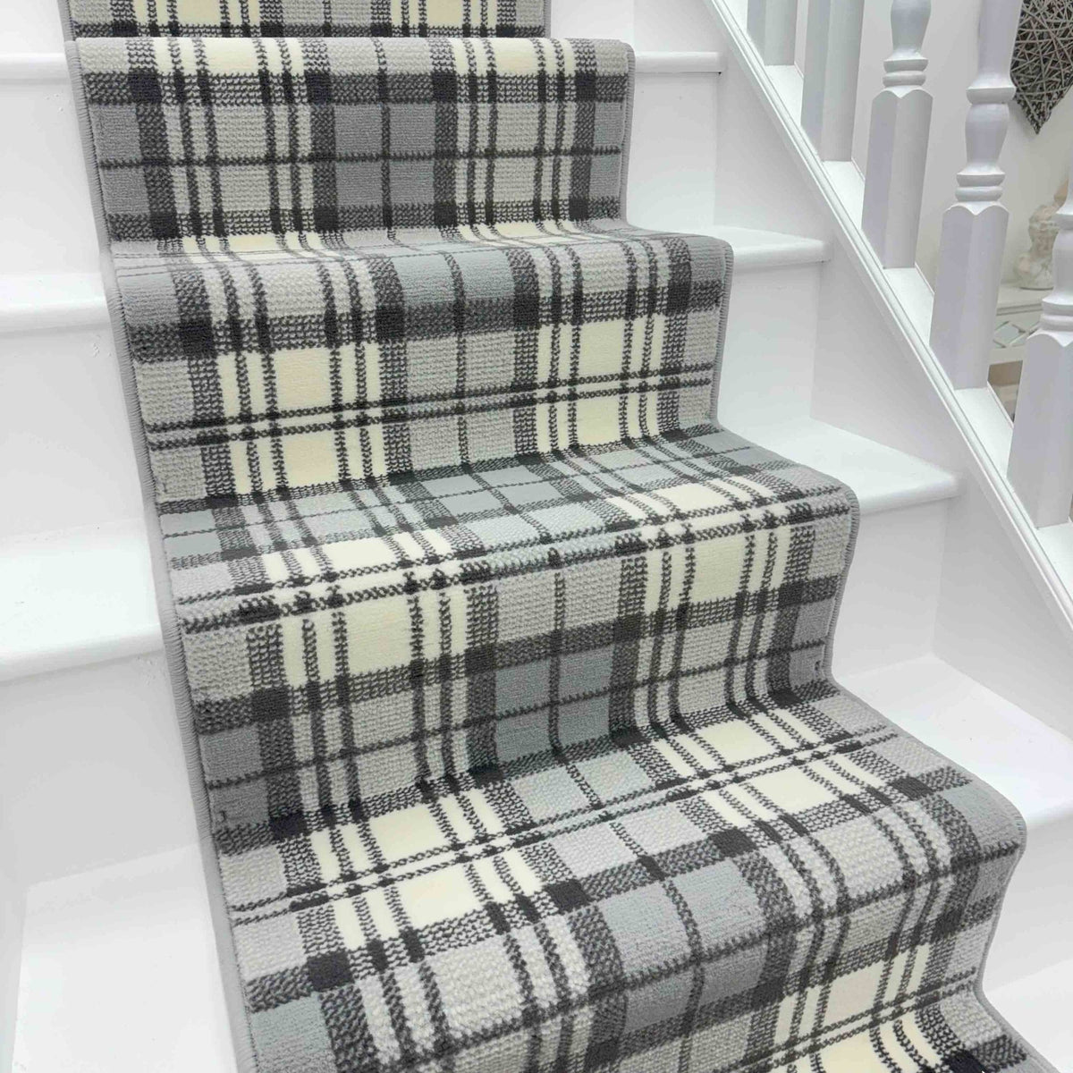 Tartan Gray Stair Runner