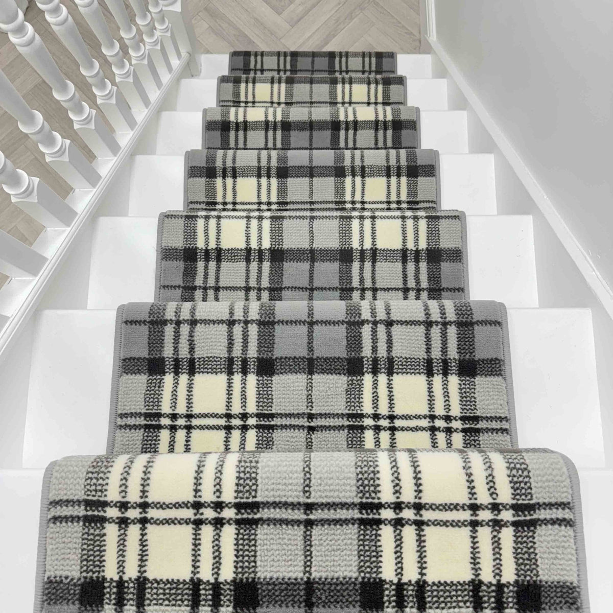 Tartan Gray Stair Runner