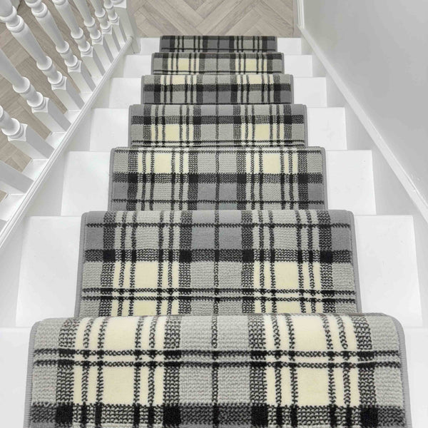 Tartan Gray Stair Runner