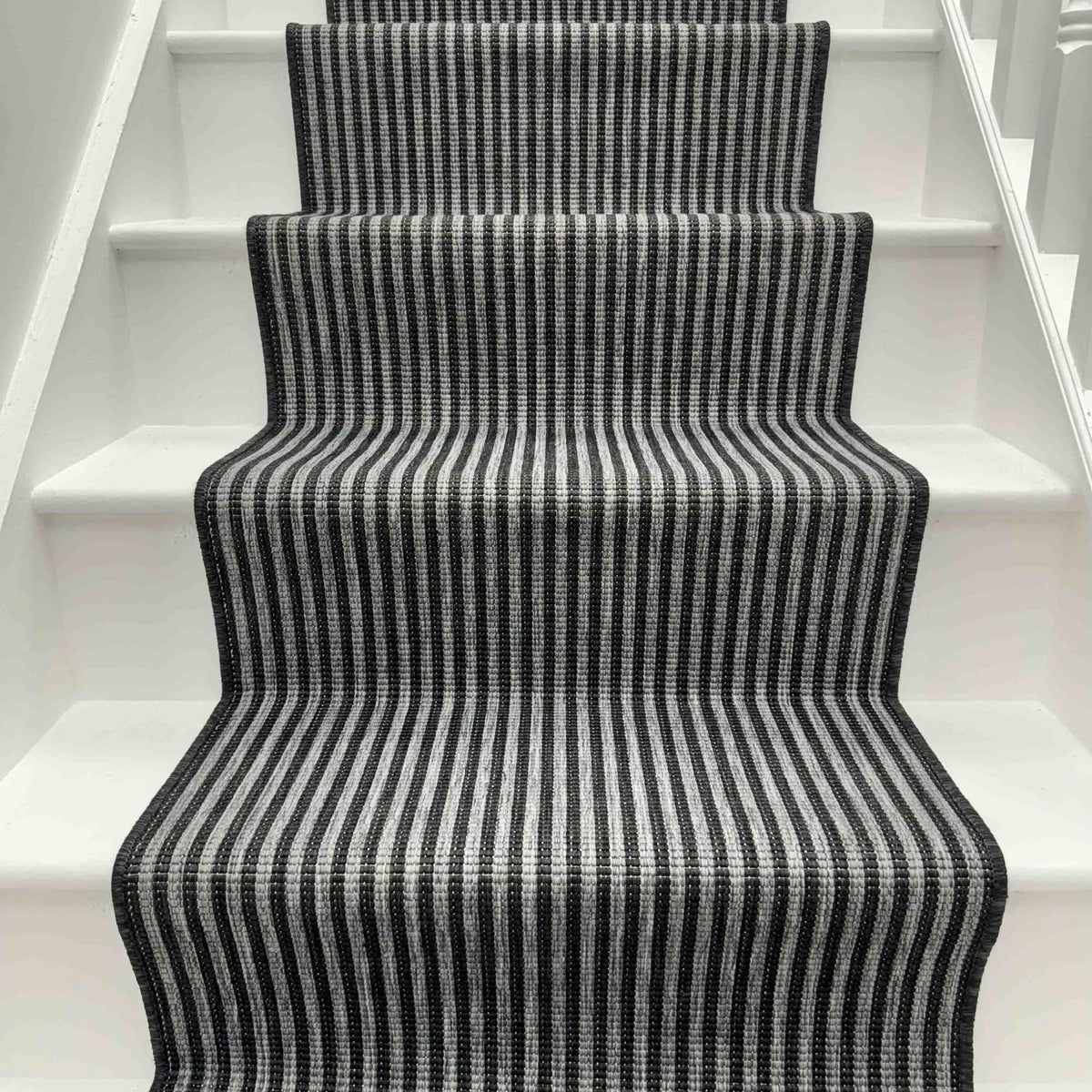 Pinstripe Black Stair Runner