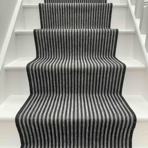 Pinstripe Black Stair Runner