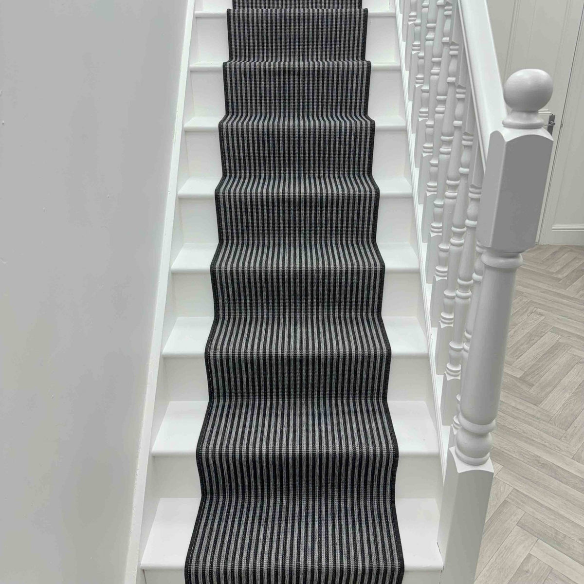 Pinstripe Black Stair Runner