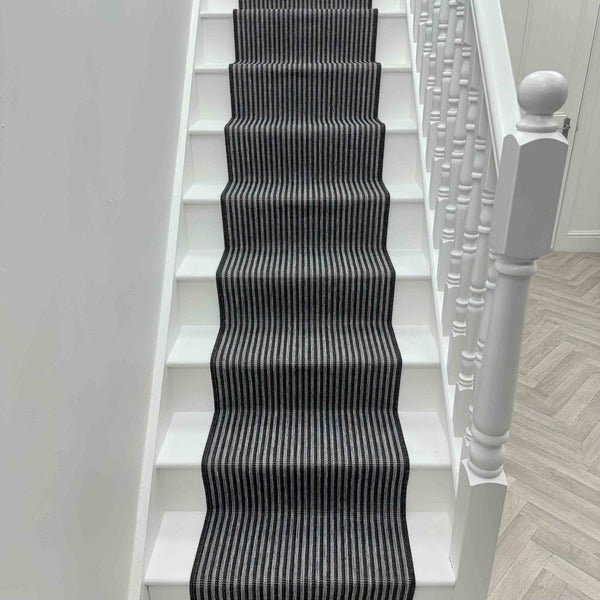 Pinstripe Black Stair Runner