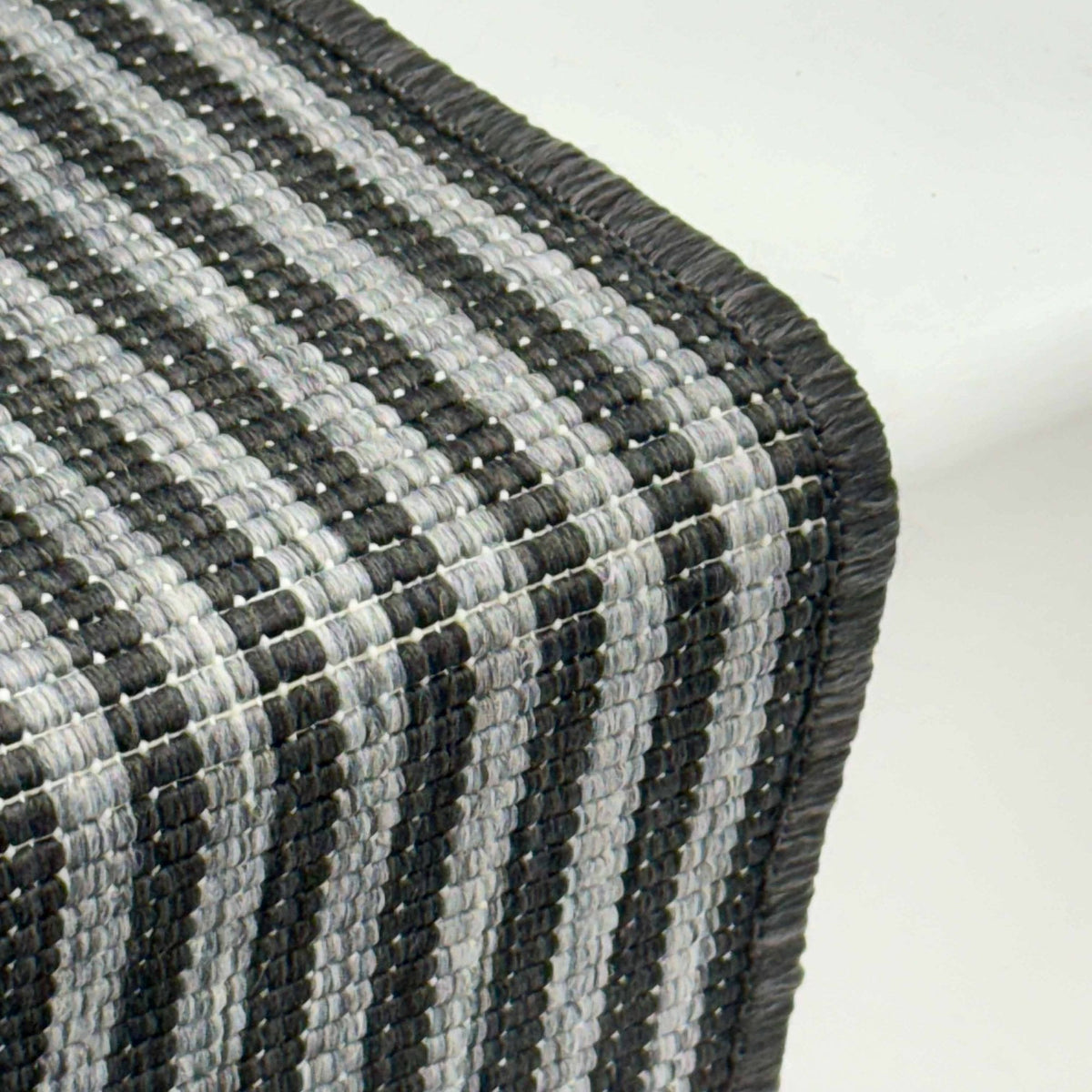 Pinstripe Black Stair Runner