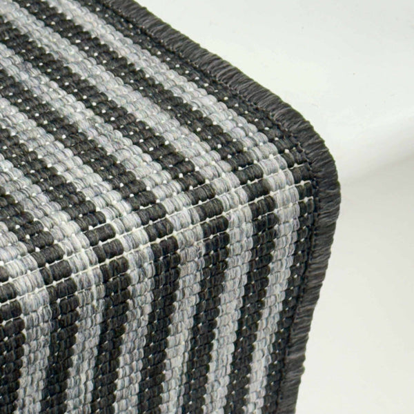 Pinstripe Black Stair Runner