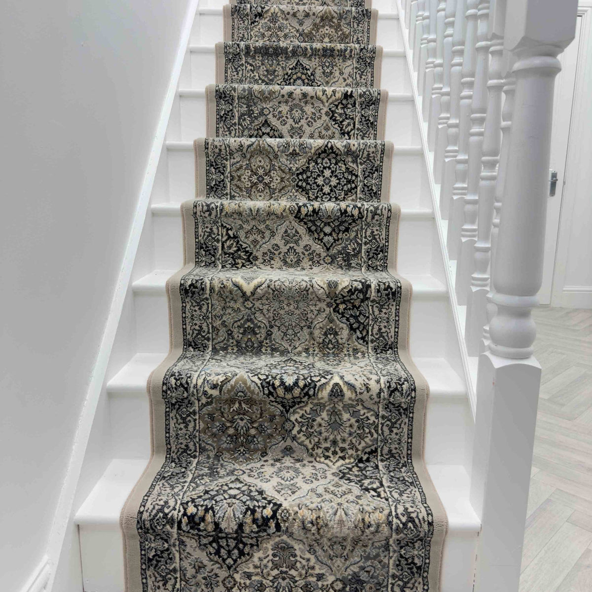 Ancient Garden Cream/Gray 57008-9696 Stair Runner