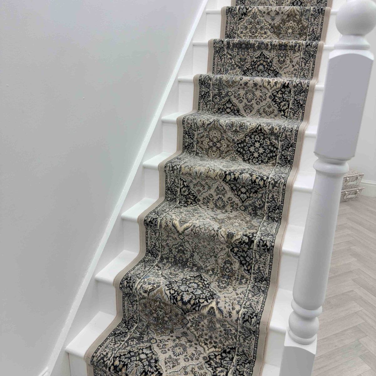 Ancient Garden Cream/Gray 57008-9696 Stair Runner