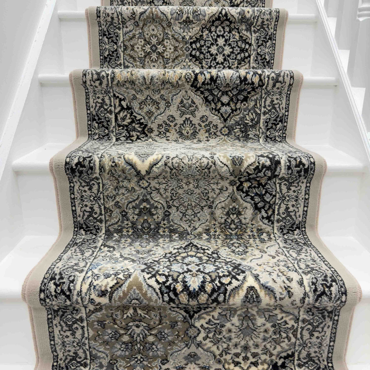 Ancient Garden Cream/Gray 57008-9696 Stair Runner