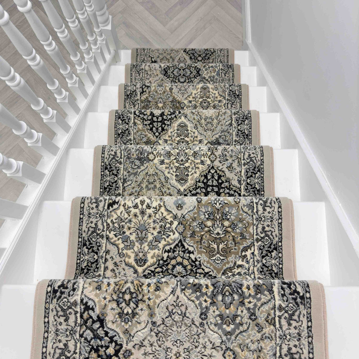 Ancient Garden Cream/Gray 57008-9696 Stair Runner