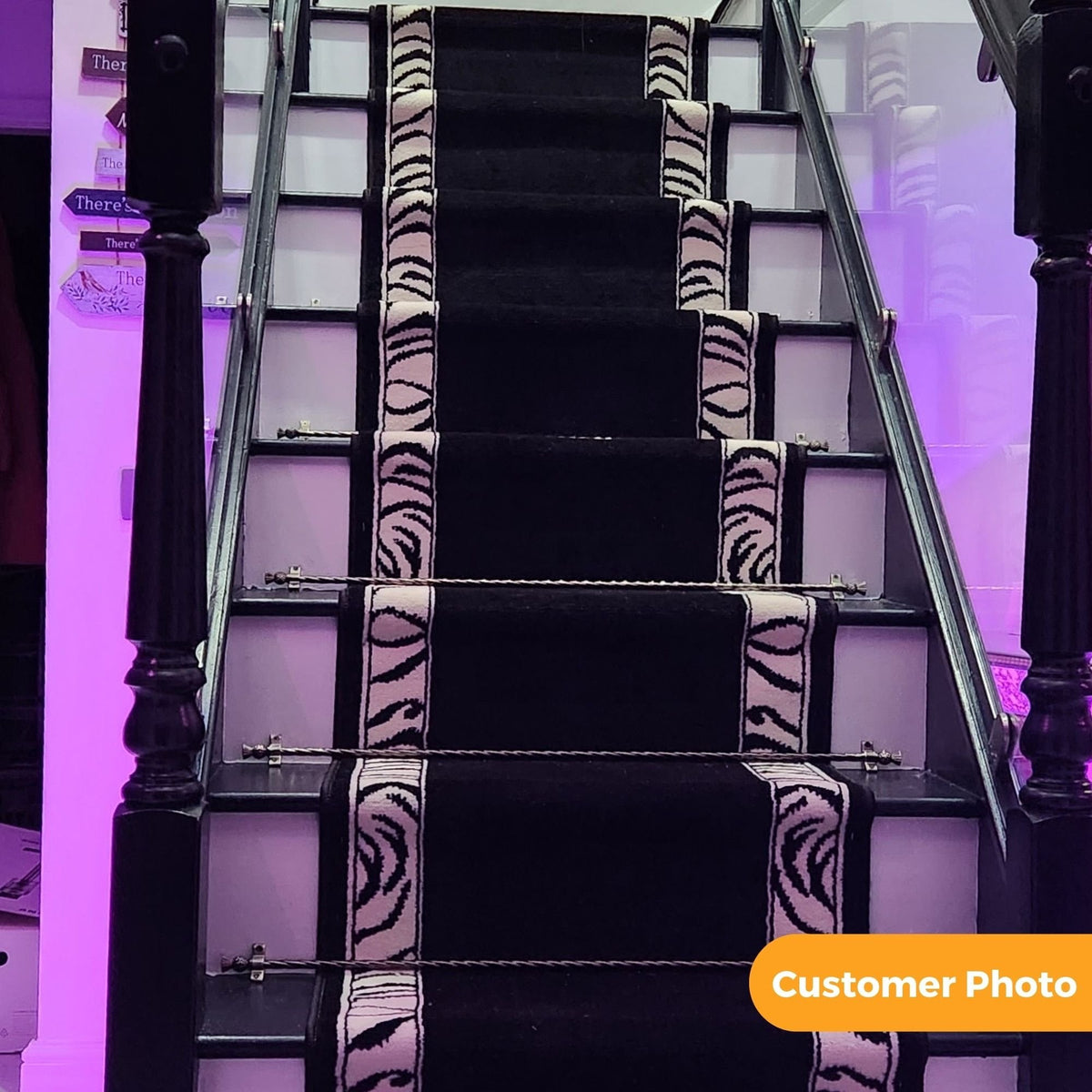 Zebra Border Stair Runner