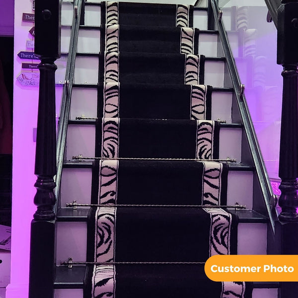 Zebra Border Stair Runner