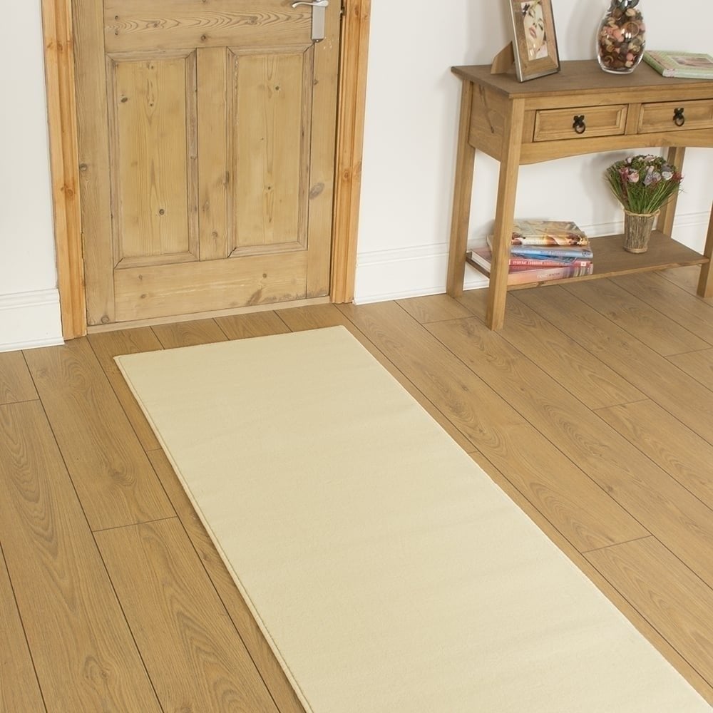 Plain Cream  Rug Runner