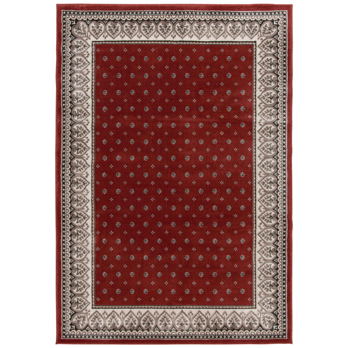 Heirloom Fleur de Lis Cinnabar Navajo White Area Rug