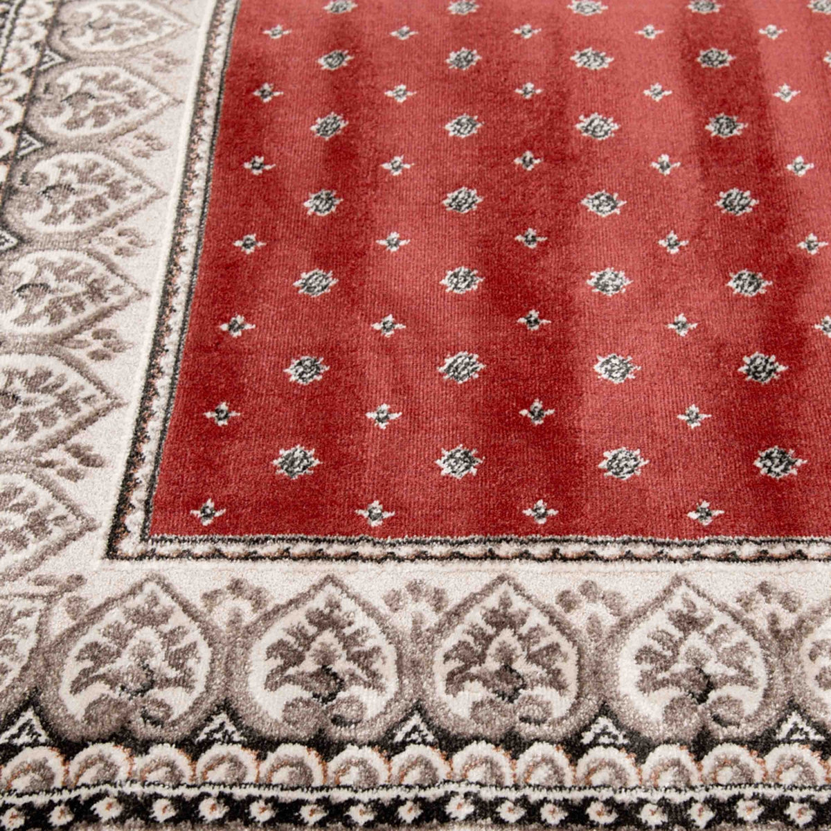 Heirloom Fleur de Lis Cinnabar Navajo White Area Rug