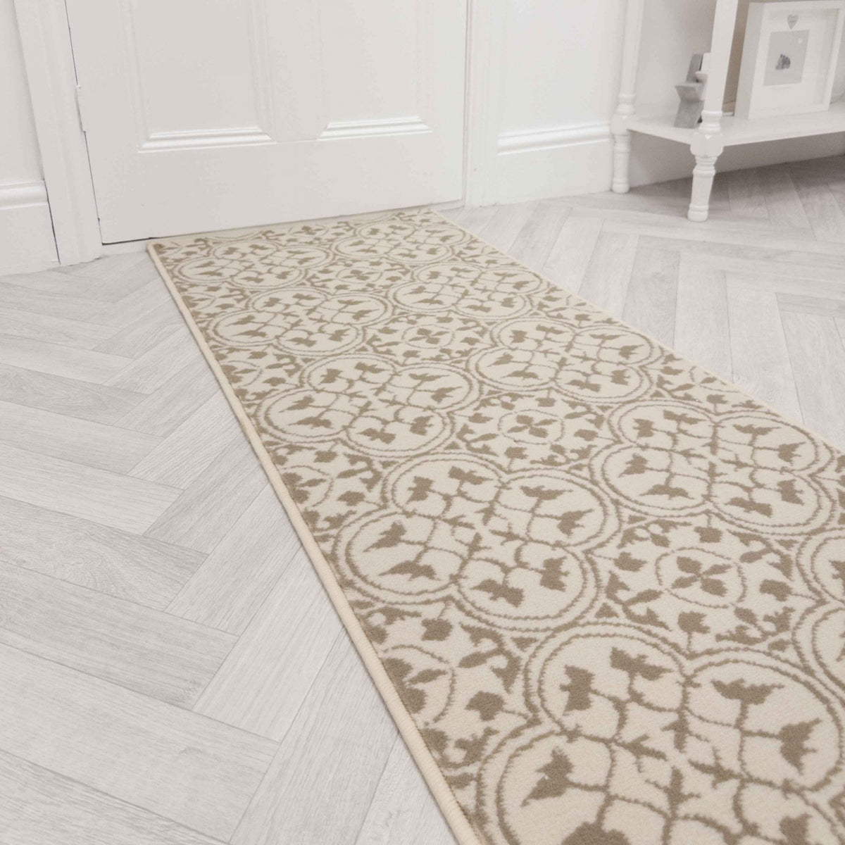 Mosaic Light Beige Hall Runner