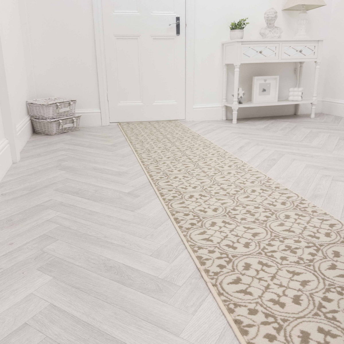 Mosaic Light Beige Hall Runner