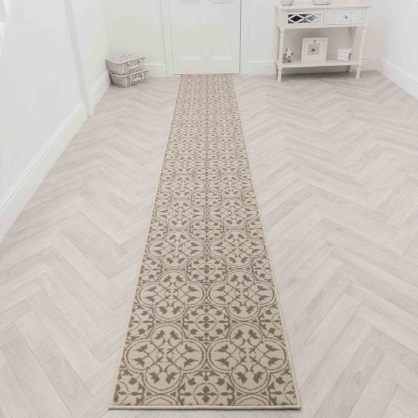 Mosaic Light Beige Hall Runner
