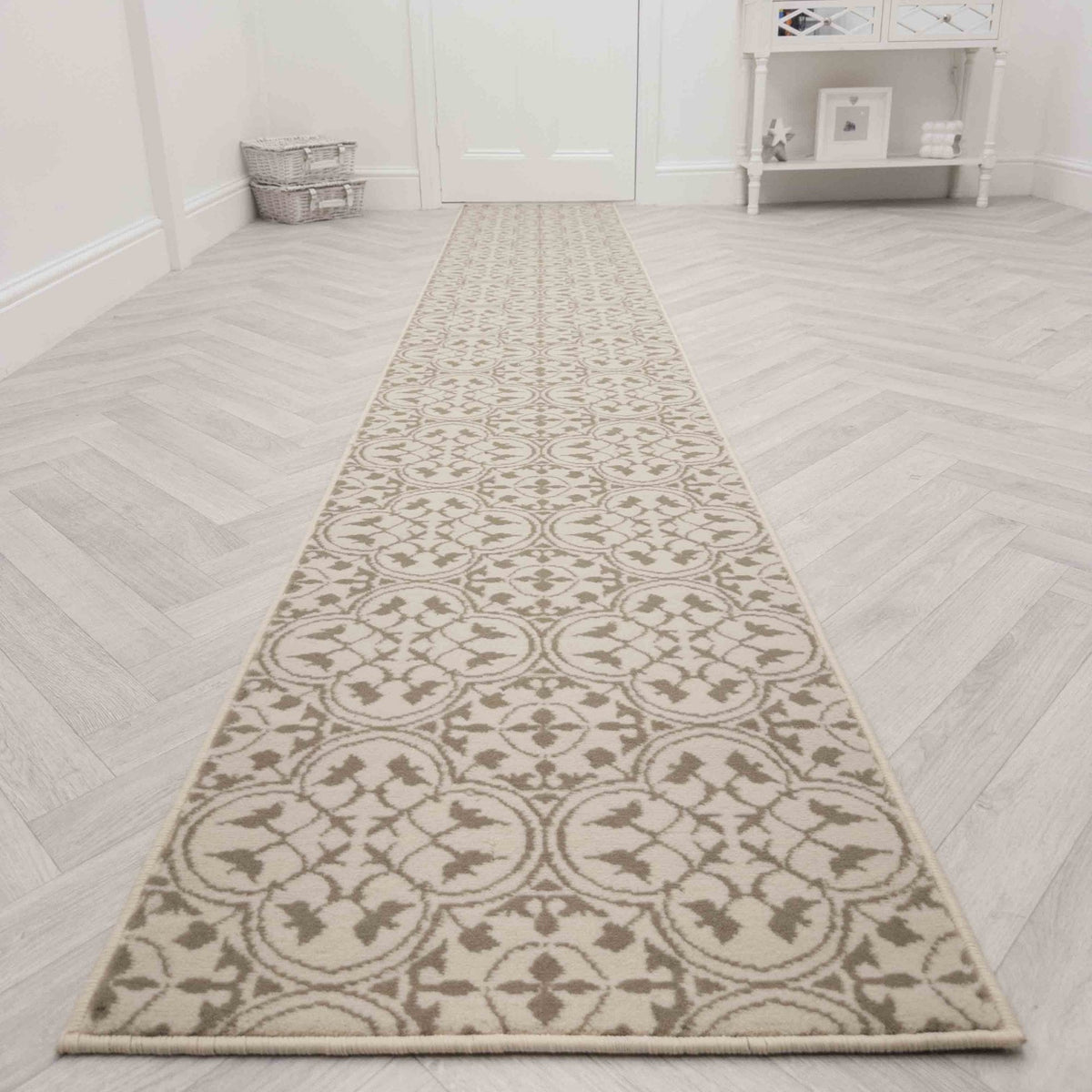 Mosaic Light Beige Hall Runner