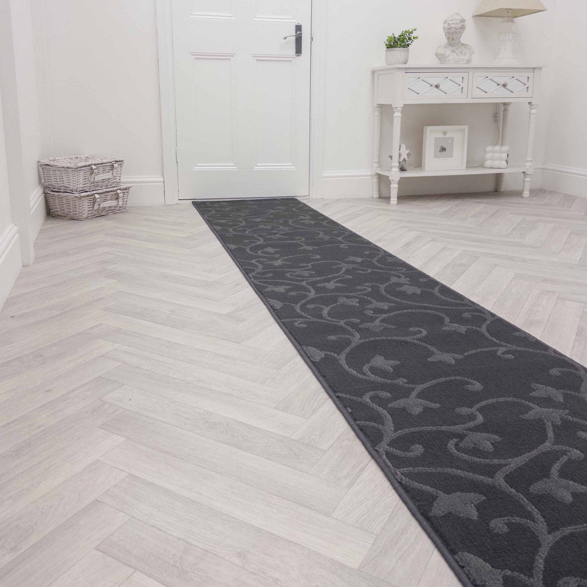 Vines Gray Rug Runner