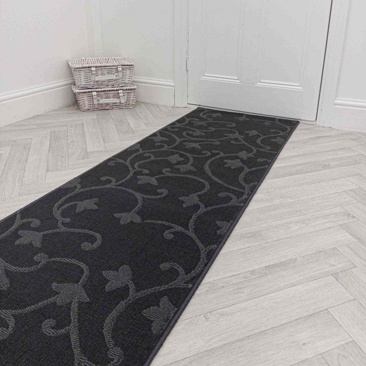 Vines Gray Rug Runner