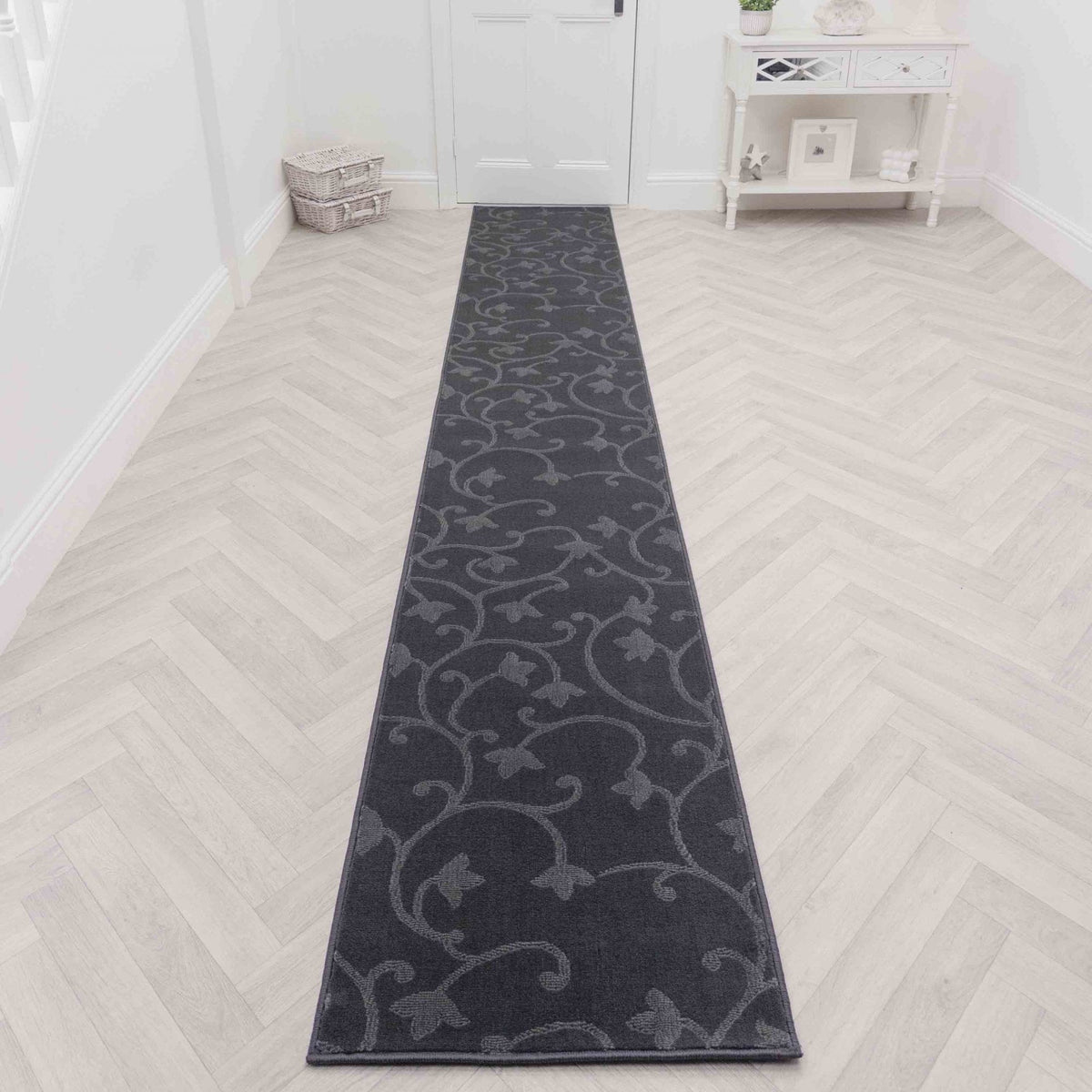 Vines Gray Rug Runner