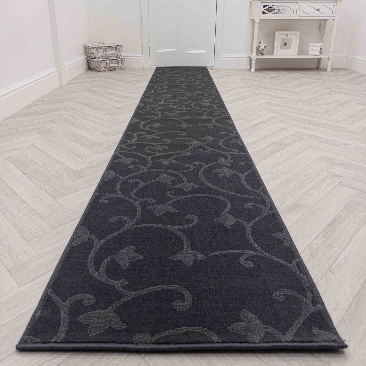 Vines Gray Rug Runner