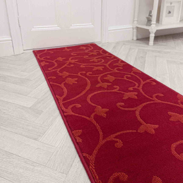 Vines Red Hall Runner