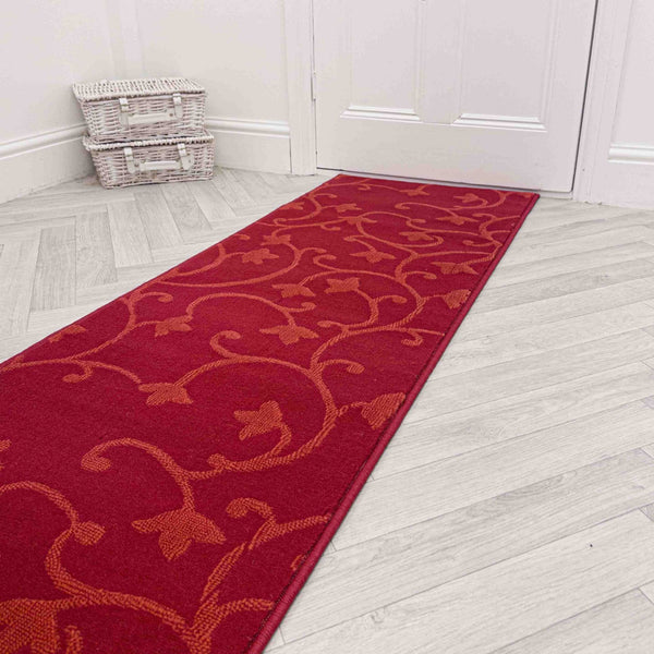 Vines Red Hall Runner