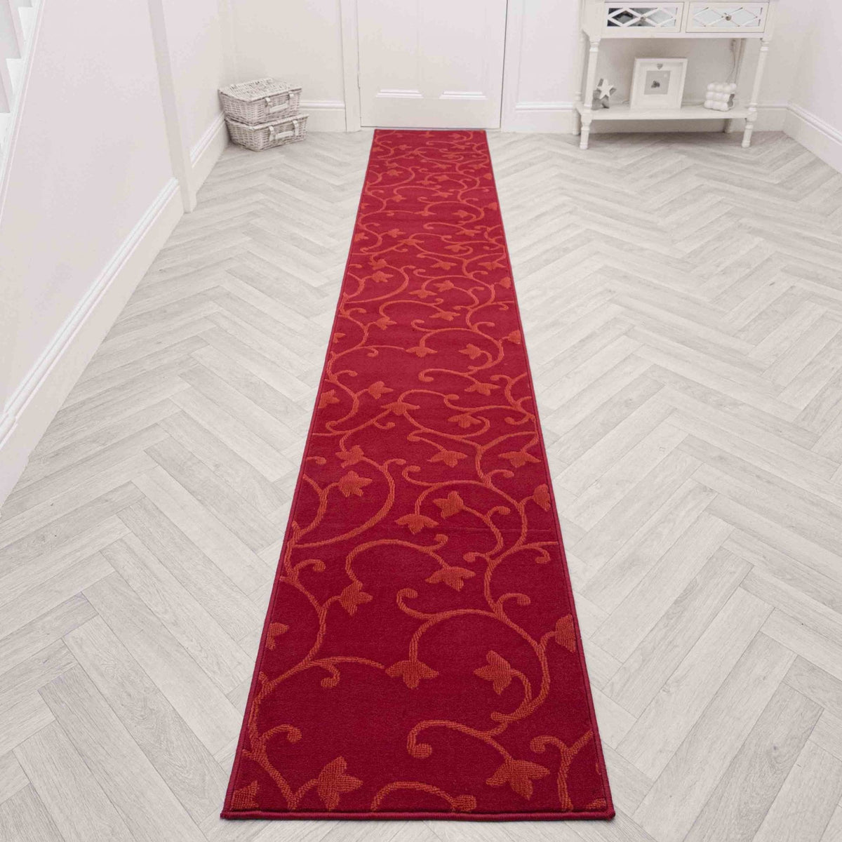 Vines Red Hall Runner